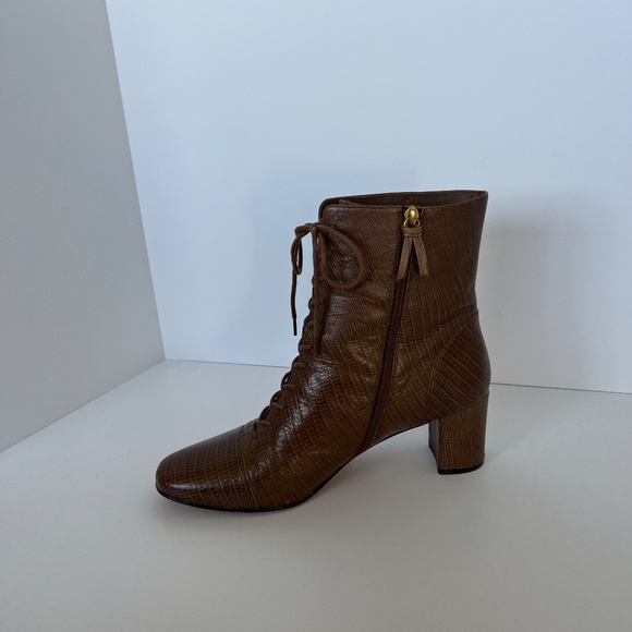 J.Crew Lace-Up Willa Boots in Embossed Lizard size 12 - Picture 11 of 15